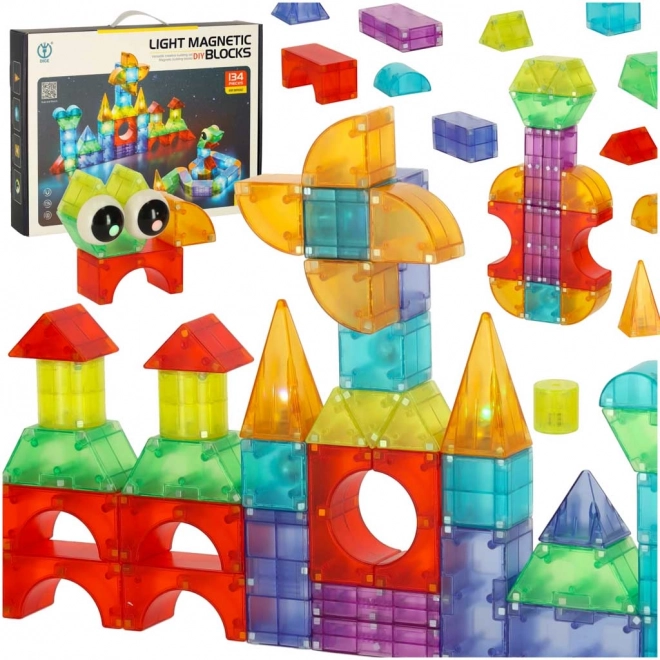 Luminous Magnetic Blocks Set 134 Pieces