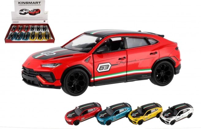 Auto Lamborghini Urus Performante 1:40 metal 13 cm 4 colors on pull back