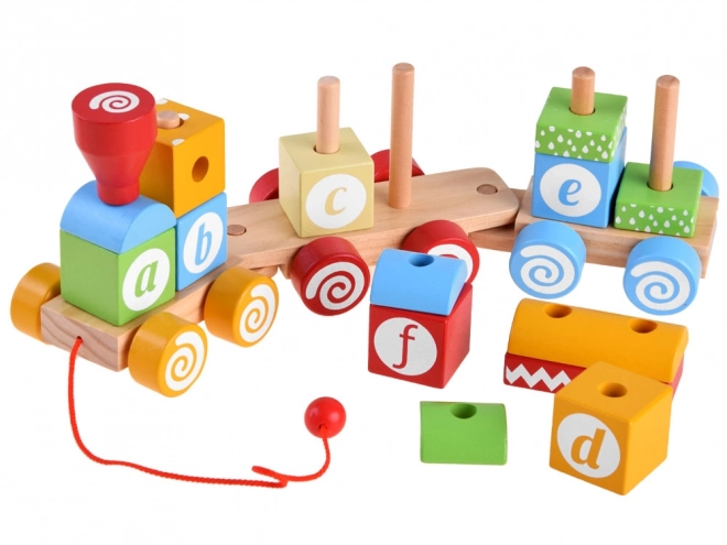 Wooden Train with Letter Blocks