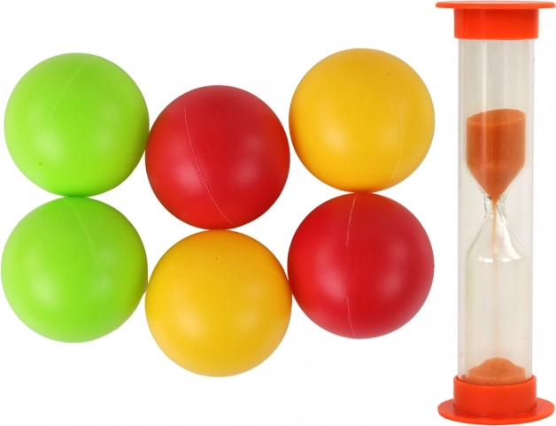 Palline e clessidra nella confezione