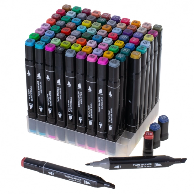 Double-Sided Alcohol Markers Set with Case and Stand