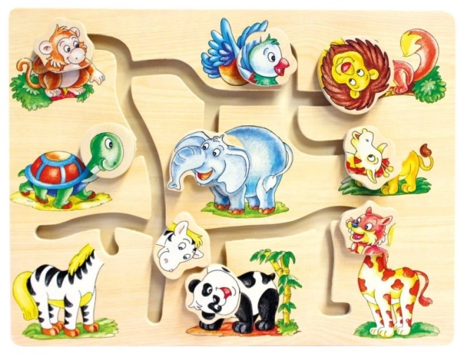 Bino Motor Skills Labyrinth Animal Matching Puzzle