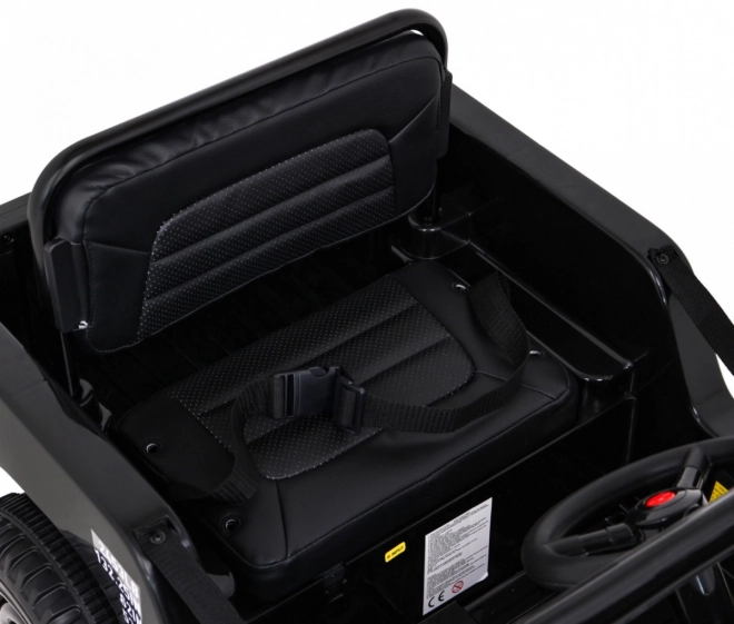 Retro military car for kids black + 4x4 drive + remote control + 2 luggage racks + slow start + MP3 LED