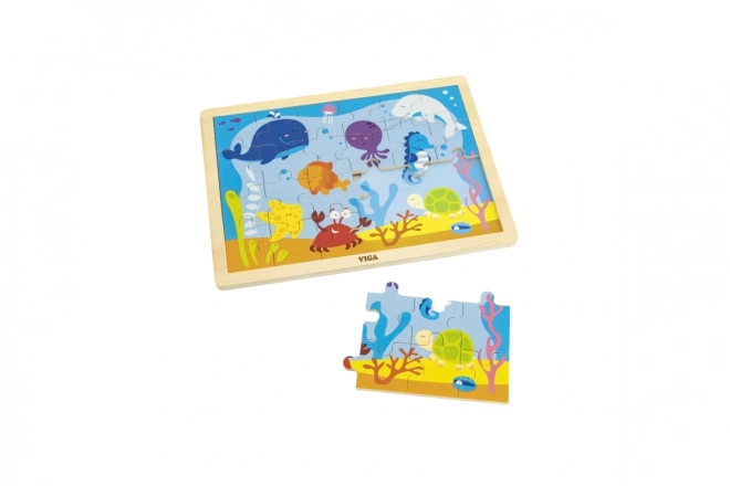 Wooden Puzzle 24-Piece Underwater World