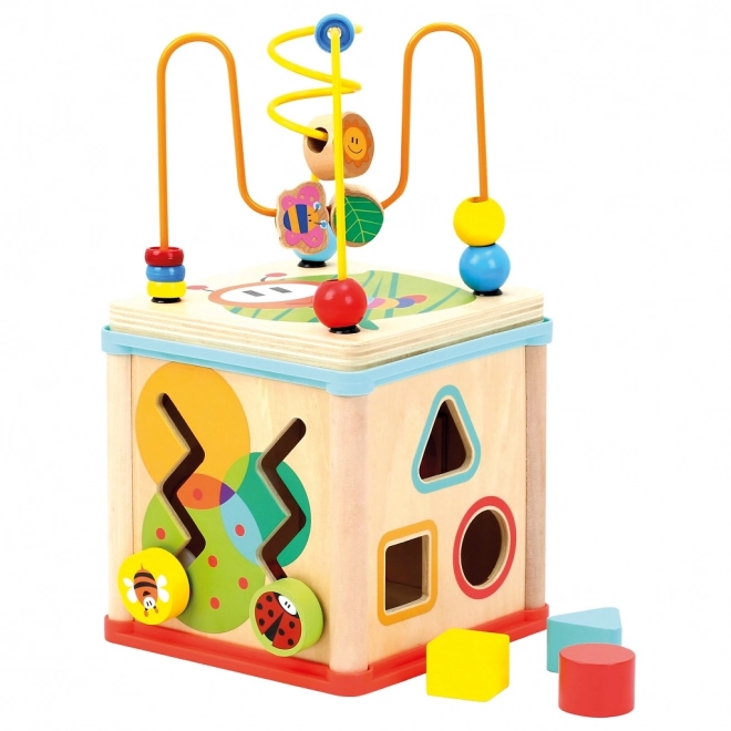 Bino Wooden Activity Cube with Clock