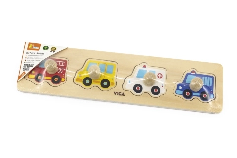 Wooden Rescue Vehicles Puzzle