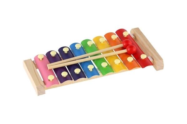 Colorful Wooden and Metal Xylophone with Mallets