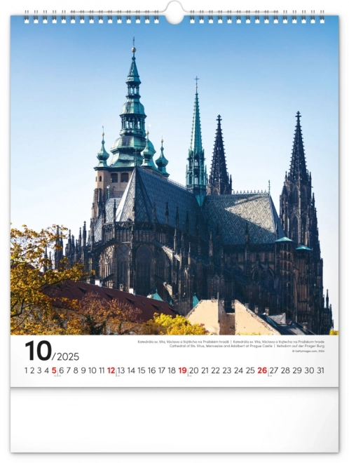 Wall Calendar Prague 2025