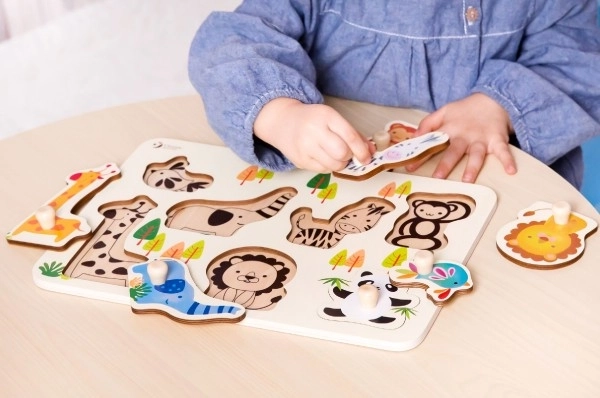 Wooden Zoo Animal Puzzle for Toddlers