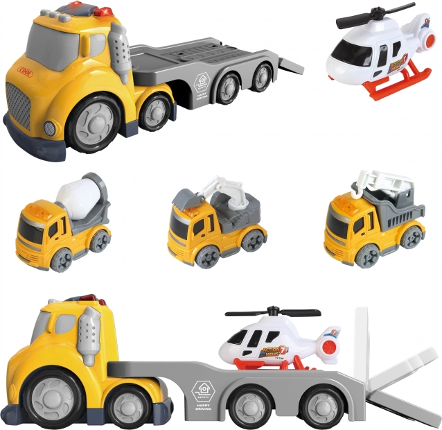 Žlutá odtahová souprava WOOPIE City Truck se světelnými a zvukovými efekty