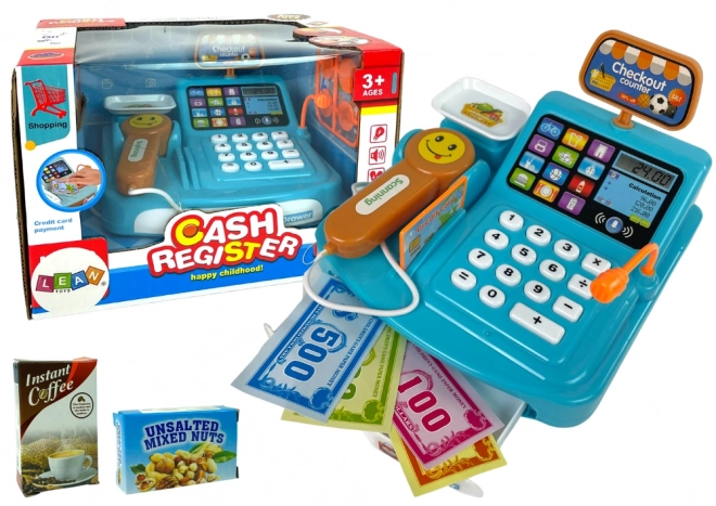 Toy Cash Register with Scanner and Cookie Set