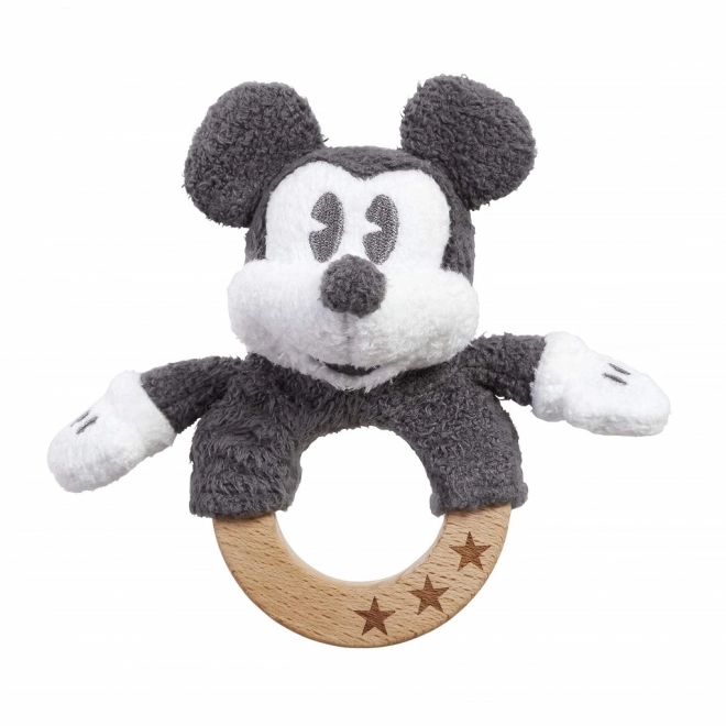 Mickey Mouse Wooden Plush Rattle