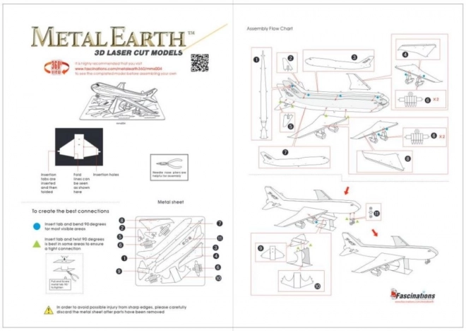 Metal Earth 3D Puzzle Boeing 747 Airplane