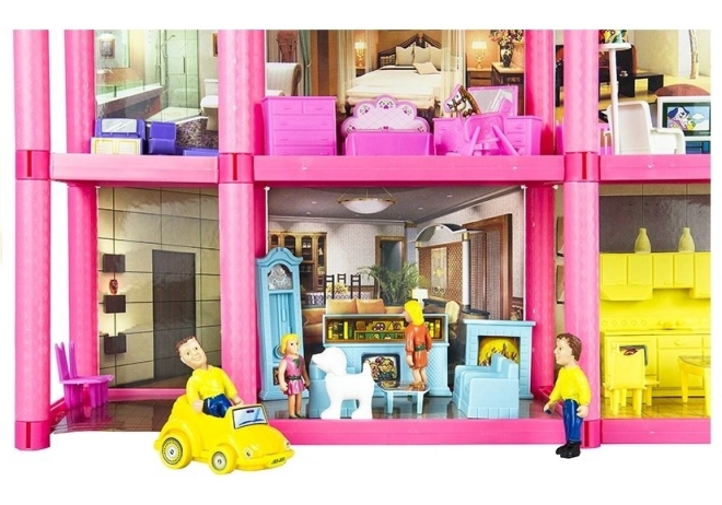 Large Dollhouse with Accessories and Furniture