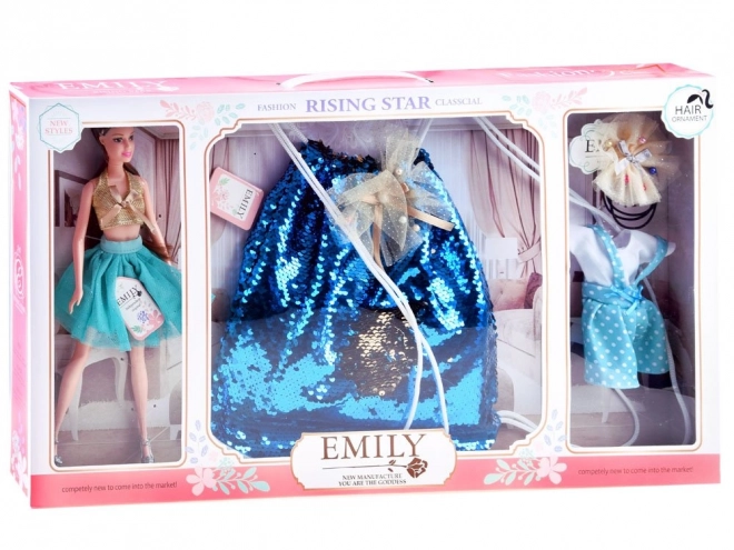 Emily Doll with Sequin Backpack