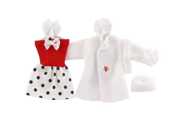 Doll Dress Set with Coat and Hat