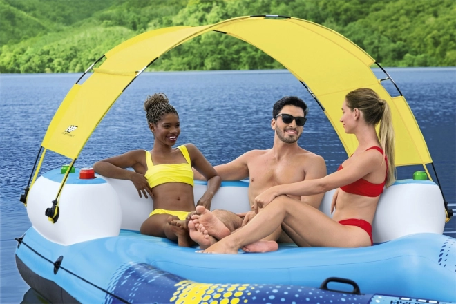 Inflatable Floating Island 4-Person with Sunshade