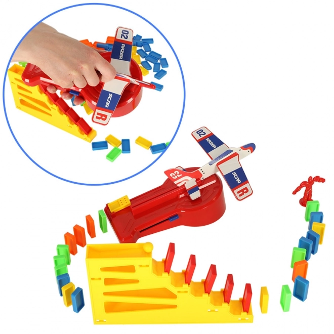 Educational Domino Blocks Airplane Launcher Set