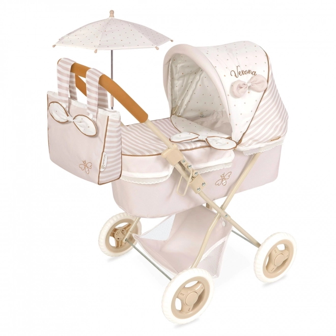 Poussette pliable pour poupées avec pare-soleil et sac Verona 60 cm