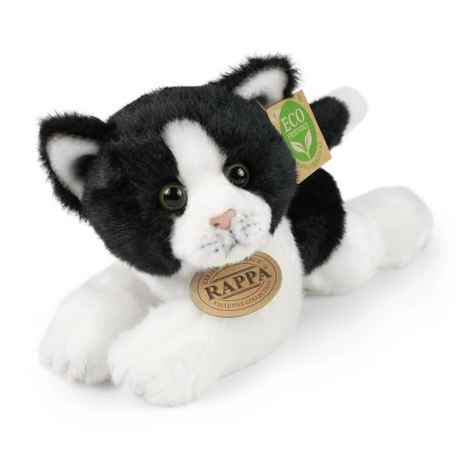 Plush Black and White Lying Cat