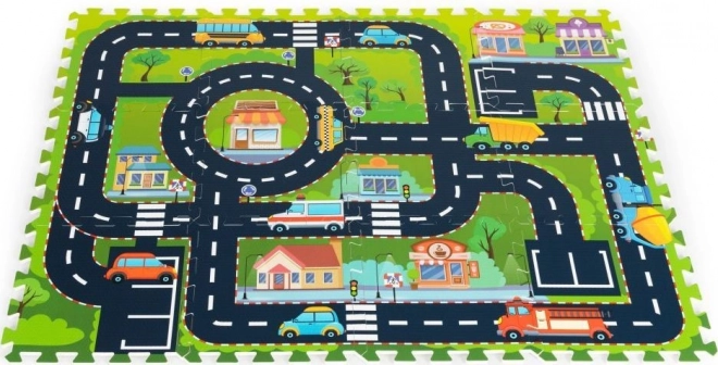 Children's Foam Puzzle Mat with City Roads