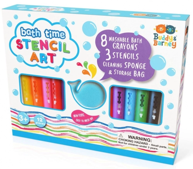 Bath Crayons Set with Stencils