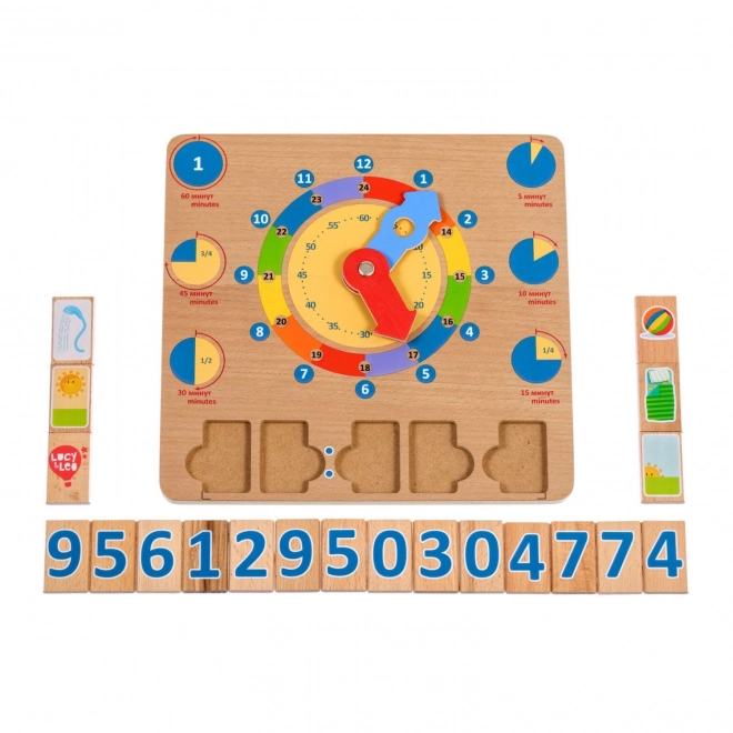 Educational Wooden Clock Learning Board