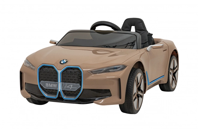 Auto BMW i4 na akumulátor pre deti biele – Zlaté