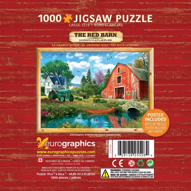 Eurographics Puzzle in Tin Box Red Barn 1000 Pieces