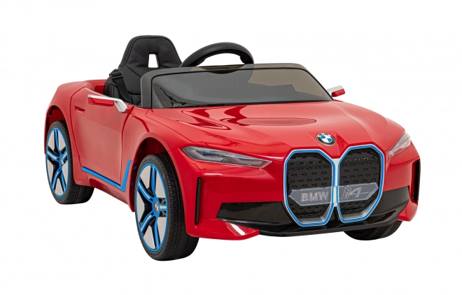 Auto BMW i4 na akumulátor pre deti biele – Červené