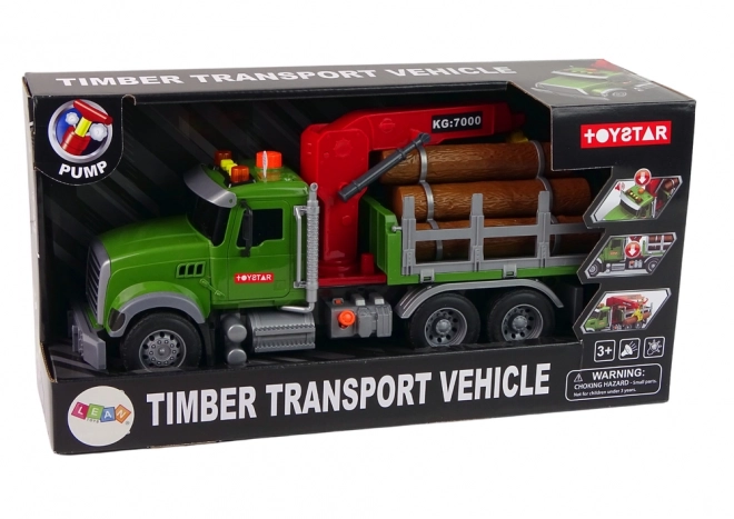 Toy Truck with Crane and Logs with Sound