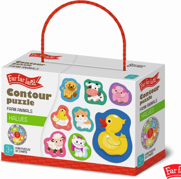 Konturpuzzle Far Far Land – gård, 8 billeder