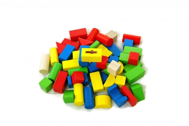 Wooden Building Blocks Bucket Set