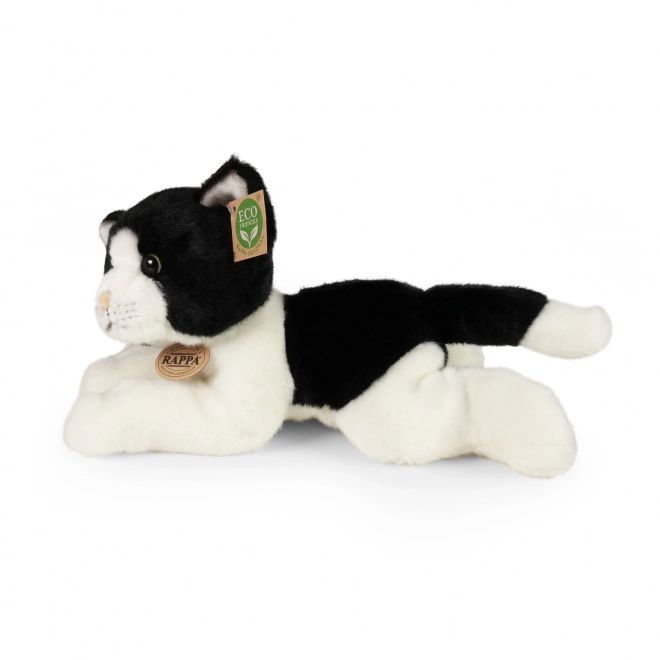 Plush White and Black Cat 30 cm Eco-Friendly