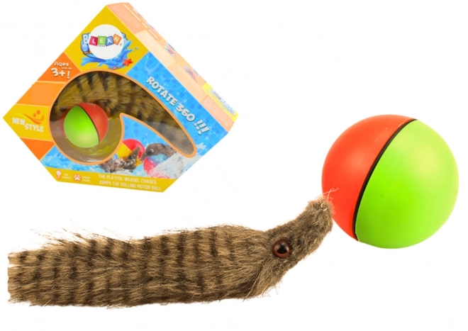 Interactive Bath Toy Ball with Fluffy Ferret Tail