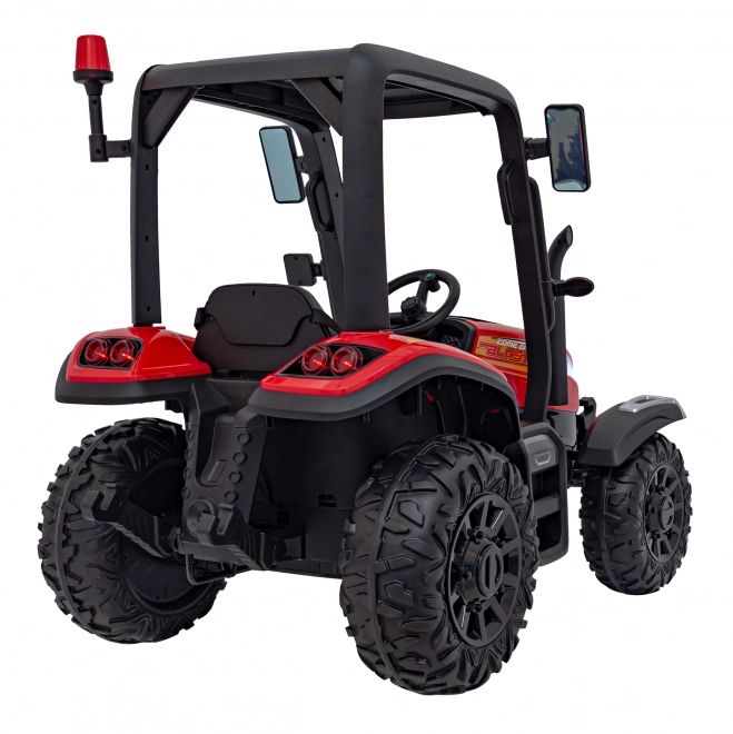 Traktor s přívěsem červený