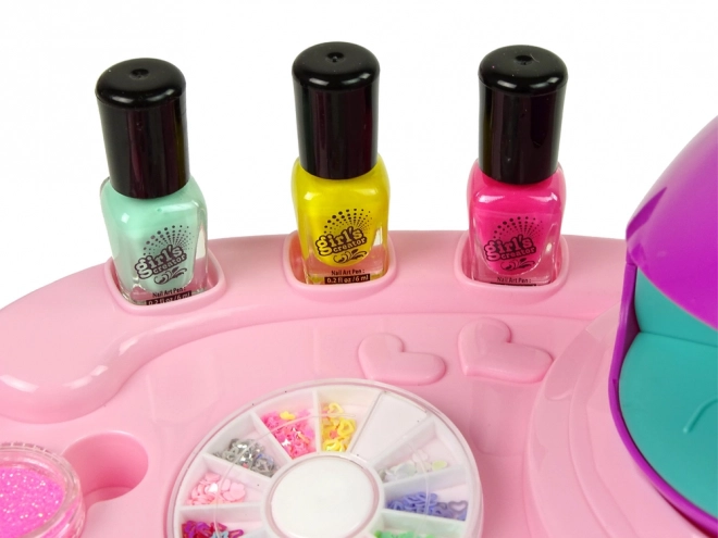 Nail Art Set with Lamp and Stickers for Kids