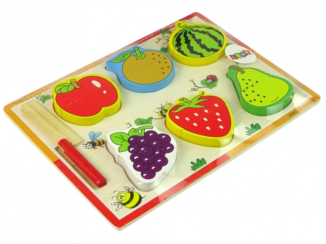 Wooden Fruit Cutting Set