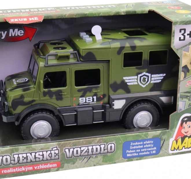 Auto militare con batterie, luce e suoni