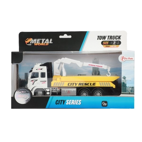 Tow Truck Toy with Pull-Back Action