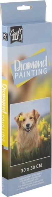 Diamond Painting Dog in Daffodils