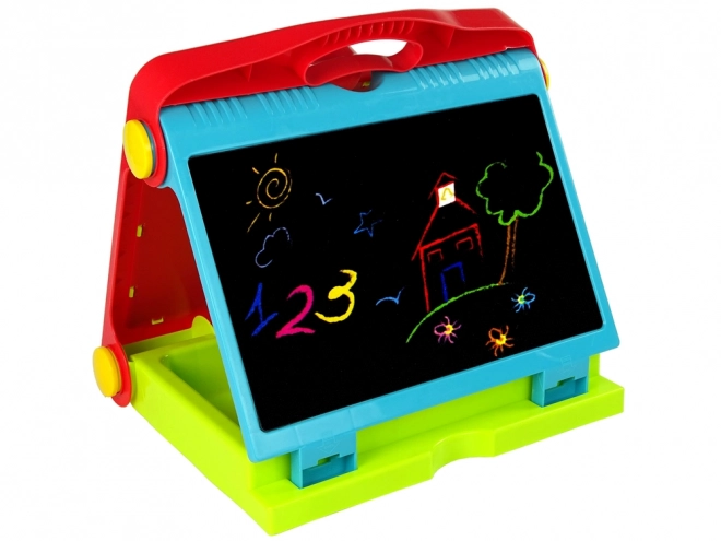 Folding Double-Sided Chalkboard and Marker Board Set