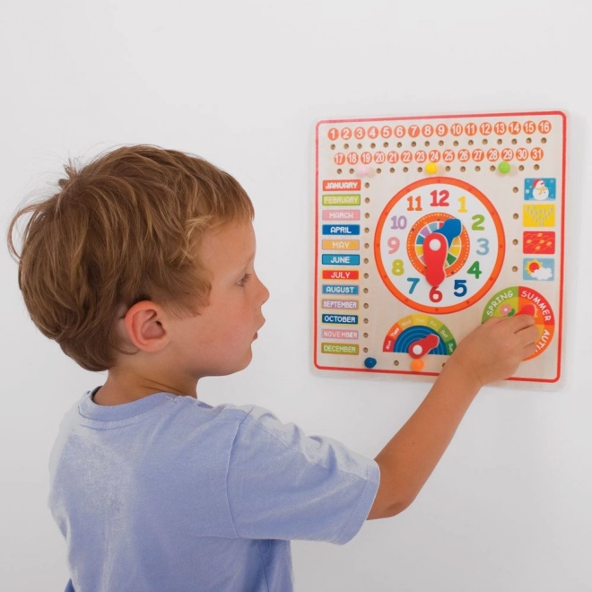 Bigjigs Toys Wooden Clock and Calendar