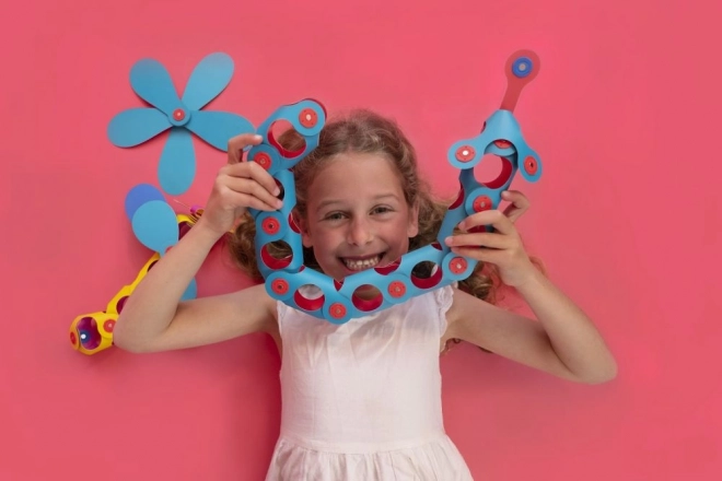 Flexible Magnetic Building Blocks - Flamingo & Turquoise