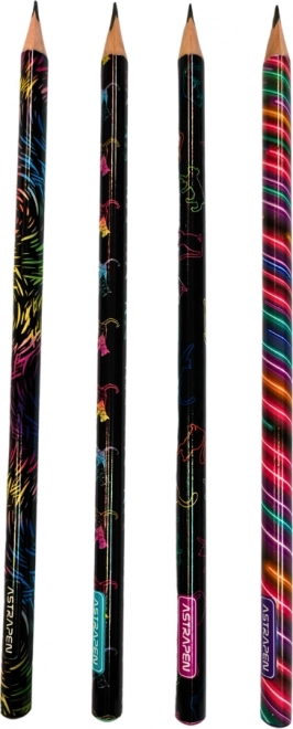 ASTRA háromszög alakú HB ceruza radírral, neon