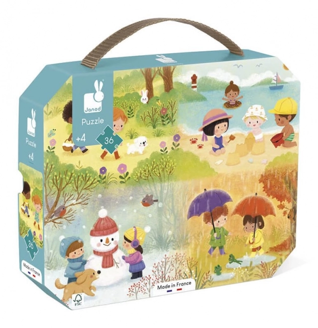 Janod Four Seasons Suitcase Puzzle