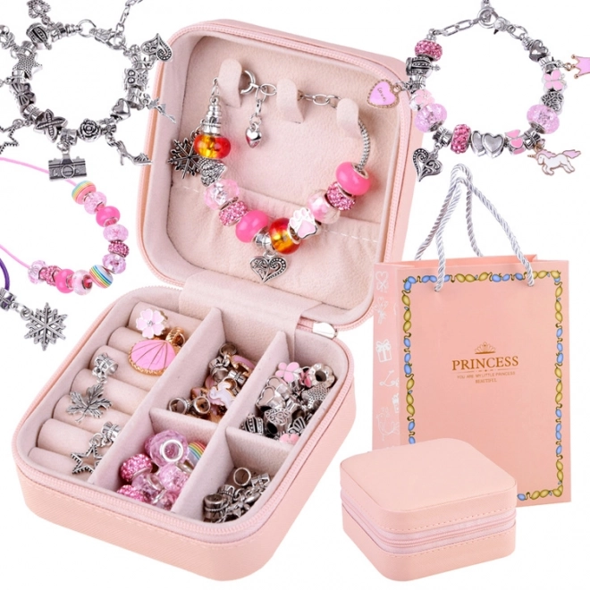 Bead Set in a Jewelry Box - DIY Charm Bracelet