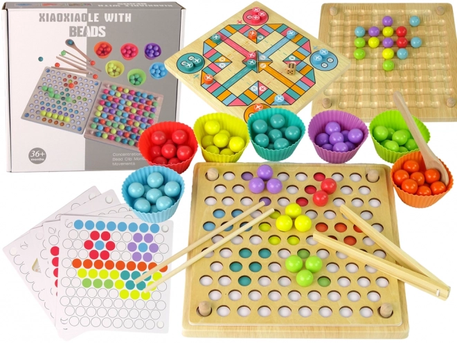 Wooden Educational Board Game with Beads