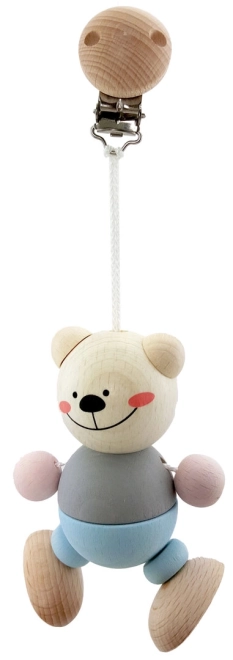 Wooden Bear Toy with Clip