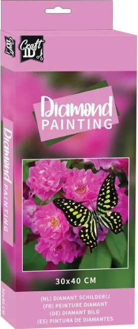 Diamond Painting Butterfly on Rhododendron Flower 30x40cm